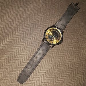 GOLD and Navy Blue Mens Watch